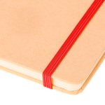 Taccuino A5 con copertina rigida in kraft, elastico e pagine a righe color rosso terza vista