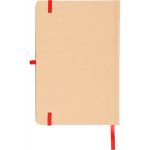 Taccuino A5 con copertina rigida in kraft, elastico e pagine a righe color rosso ottava vista