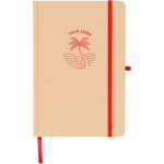 Taccuino A5 con copertina rigida in kraft, elastico e pagine a righe color rosso nona vista