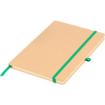 Taccuino A5 con copertina rigida in kraft, elastico e pagine a righe color verde quarta vista