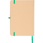 Taccuino A5 con copertina rigida in kraft, elastico e pagine a righe color verde quinta vista