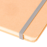 Taccuino A5 con copertina rigida in kraft, elastico e pagine a righe color argento quinta vista