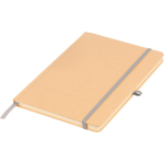 Taccuino A5 con copertina rigida in kraft, elastico e pagine a righe color argento ottava vista