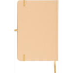 Taccuino A5 con copertina rigida in kraft, elastico e pagine a righe color oro seconda vista