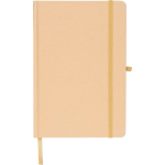 Taccuino A5 con copertina rigida in kraft, elastico e pagine a righe color oro sesta vista