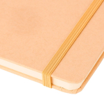 Taccuino A5 con copertina rigida in kraft, elastico e pagine a righe color oro ottava vista