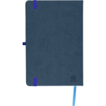Taccuino A5 con copertina in PU riciclato, segnalibro e pagine a righe color blu seconda vista