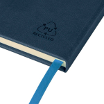 Taccuino A5 con copertina in PU riciclato, segnalibro e pagine a righe color blu quinta vista