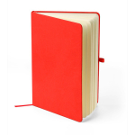 Taccuino A5 con copertina in PU riciclato, segnalibro e pagine a righe color rosso seconda vista