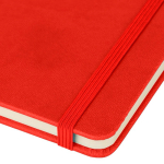 Taccuino A5 con copertina in PU riciclato, segnalibro e pagine a righe color rosso quinta vista