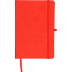 Taccuino A5 con copertina in PU riciclato, segnalibro e pagine a righe color rosso settima vista