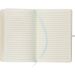 Taccuino A5 con copertina in PU riciclato, segnalibro e pagine a righe color bianco sesta vista