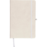 Taccuino A5 con copertina in PU riciclato, segnalibro e pagine a righe color bianco settima vista