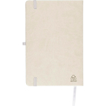 Taccuino A5 con copertina in PU riciclato, segnalibro e pagine a righe color bianco ottava vista