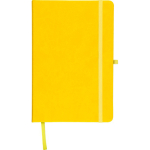 Taccuino A5 con copertina in PU riciclato, segnalibro e pagine a righe color giallo seconda vista