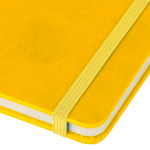 Taccuino A5 con copertina in PU riciclato, segnalibro e pagine a righe color giallo quinta vista
