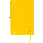 Taccuino A5 con copertina in PU riciclato, segnalibro e pagine a righe color giallo ottava vista