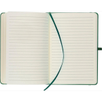Taccuino A5 con copertina in PU riciclato, segnalibro e pagine a righe color verde quinta vista