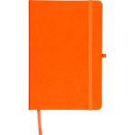 Taccuino A5 con copertina in PU riciclato, segnalibro e pagine a righe color arancione ottava vista