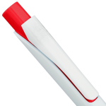Penna in plastica riciclata con clip e inchiostro blu Dokumental color rosso seconda vista