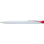Penna in plastica riciclata con clip e inchiostro blu Dokumental color rosso quarta vista