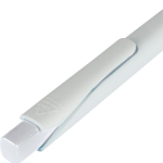 Penna in plastica riciclata con clip e inchiostro blu Dokumental color bianco quarta vista