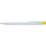 Penna in plastica riciclata con clip e inchiostro blu Dokumental color giallo seconda vista