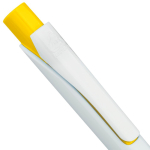 Penna in plastica riciclata con clip e inchiostro blu Dokumental color giallo quarta vista