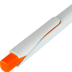 Penna in plastica riciclata con clip e inchiostro blu Dokumental color arancione seconda vista