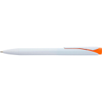 Penna in plastica riciclata con clip e inchiostro blu Dokumental color arancione terza vista