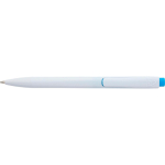 Penna in plastica riciclata con clip e inchiostro blu Dokumental color azzurro quarta vista