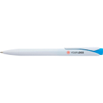 Penna in plastica riciclata con clip e inchiostro blu Dokumental color azzurro quinta vista