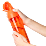 Borraccia in tritan resistente con chiusura a scatto e maniglia superiore 750ml color arancione prima vista
