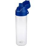 Bottiglia in tritan trasparente con tappo colorato e chiusura a scatto 750ml color blu seconda vista