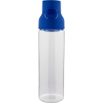 Bottiglia in tritan trasparente con tappo colorato e chiusura a scatto 750ml color blu terza vista