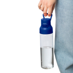 Bottiglia in tritan trasparente con tappo colorato e chiusura a scatto 750ml color blu sesta vista