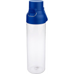 Bottiglia in tritan trasparente con tappo colorato e chiusura a scatto 750ml color blu settima vista
