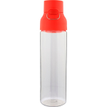 Bottiglia in tritan trasparente con tappo colorato e chiusura a scatto 750ml color rosso seconda vista