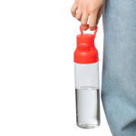 Bottiglia in tritan trasparente con tappo colorato e chiusura a scatto 750ml color rosso settima vista