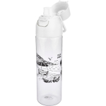 Bottiglia in tritan trasparente con tappo colorato e chiusura a scatto 750ml color bianco quinta vista