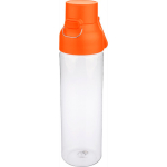 Bottiglia in tritan trasparente con tappo colorato e chiusura a scatto 750ml color arancione terza vista