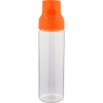 Bottiglia in tritan trasparente con tappo colorato e chiusura a scatto 750ml color arancione quinta vista
