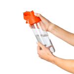 Bottiglia in tritan trasparente con tappo colorato e chiusura a scatto 750ml color arancione sesta vista