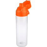 Bottiglia in tritan trasparente con tappo colorato e chiusura a scatto 750ml color arancione settima vista