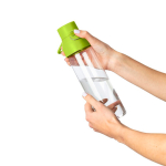 Bottiglia in tritan trasparente con tappo colorato e chiusura a scatto 750ml color lime seconda vista