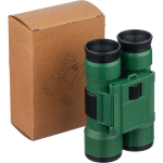 Binocolo in plastica resistente con lenti acriliche e ingrandimento 4x color verde prima vista