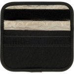 Custodia in RPET per chiavi e carte con blocco RFID e chiusura in Velcro color nero terza vista