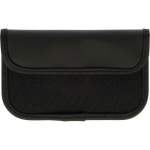Custodia in RPET per chiavi e carte con blocco RFID e chiusura in Velcro color nero quarta vista