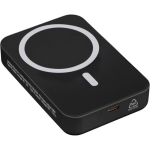 Power bank riciclata con ricarica USB-C e wireless da 15 W 10.000 mAh color nero terza vista