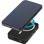 Power bank riciclata con ricarica USB-C e wireless da 15 W 10.000 mAh color nero quarta vista